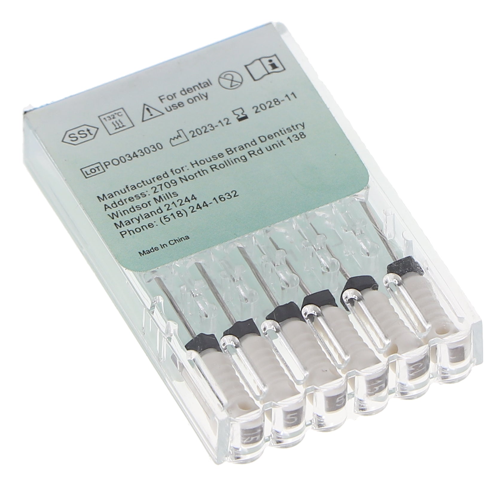 House Brand Dentistry 400137 HSB Endodontic K-Files 31mm #15 White Stainless Steel 6/Pk House Brand Dentistry 400137 HSB Endodontic K-Files 31mm #15 White Stainless Steel 6/Pk